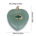 Green natural stone heart pendant with gold frame and central green marquise gemstone - Green Heart Style (YSN226-13)