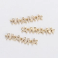 Golden MAMA letter pendant charm with sparkling cubic zirconia for mother jewelry - MAMA Pattern Rhinestone Style (YJ017-1)
