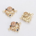 Golden MAMA letter pendant with colorful gemstones for Mother's Day necklaces - MAMA Hollow Colorful Stone Style (YJ017-6)