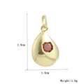 Détail du pendentif goutte en plaqué or 18k montrant les dimensions de 1,9 cm sur 1,0 cm - Goutte Pierre Hexagonale