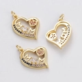 Pendente MOM a forma di cuore dorato con zirconi colorati, regalo per la festa della mamma - Ciondolo Cuore MOM Cavo Strass Multicolore (YJ016-22)