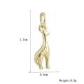 Vista dettagliata di un ciondolo a giraffa placcato oro con misure e gancio - Forma Giraffa (09)