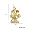 Détail du pendentif grande roue en or 18k avec pierres colorées et dimensions - Grande Roue Pierres Colorées