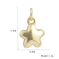 Dettaglio del ciondolo a stella dorato con misure di 1.2 cm di altezza e 0.8 cm di larghezza - Forma Stella (08)