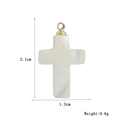 Pendentif croix en nacre blanche avec anneau doré, dimensions 2,1cm par 1,3cm - Pendentif Croix en Nacre Blanche (17)