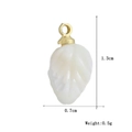 Pendentif feuille blanche avec anneau doré, dimensions 1,3 cm haut et 0,7 cm large - Pendentif en Forme de Feuille Blanche (16)