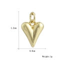 Dettaglio dimensioni e peso di un ciondolo a cuore placcato oro, misura 1,2 cm x 0,8 cm - Cuore Lucidato (20)