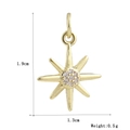 Dettaglio di un ciondolo a sole placcato oro con zirconi bianchi, misure 1,9x1,3 cm - Girasole Micro-Intarsiato (18)