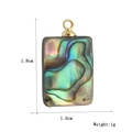 Vue détaillée d'un pendentif rectangulaire en nacre d'abalone avec anneau doré 1,8x1,0 cm - Pendentif Rectangle en Coquille d'Abalone (07)