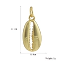 Detailed size specifications for 18k gold-plated shell pendant with exact measurements - Gold Cowrie Shell (16)