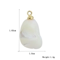 Pendentif croix en nacre baroque de 1,65cm avec dimensions et anneau en métal doré - Pendentif Perle Artificielle Baroque Irrégulière (13)