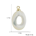 Pendentif ovale en nacre de 1,7cm avec attache dorée et reflets nacrés pour fabrication - Pendentif Nacre Ovale (14)