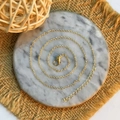 Fine catenina dorata con chiusura a moschettone ed estensione per pendente MAMA - Collana a Catena Sottile Dorata 43+5cm