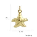 Detailed view of 18k gold starfish charm with dimensions 1.5cm by 1.2cm and 1g weight - Beaded Gold Starfish (20)