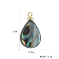 Pendentif goutte en nacre d'abalone avec bélière dorée, dimensions 1,6cm de haut et 0,9cm large - Pendentif Goutte en Coquille d'Abalone (05)