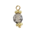 Macro detail of natural gray agate dragon vein stone pendant with 18k gold plated cap - Grey Dragon Vein Agate Pendant (07)