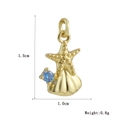 Detail view of 18k gold fish shell pendant dimensions 1.5x1.0cm and weight 0.8g - Blue Stone Starfish Shell (23)