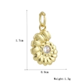 Détail du pendentif coquillage plaqué or 18k avec zircon et dimensions de 1,7x0,9 cm - Nautile Incrusté de Zircon (20)