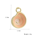Vue détaillée d'un pendentif coquillage plaqué or 18k avec émail rose et dimensions - Coquille d'Escargot en Émail Rose Orangé (25)