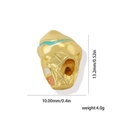 Detailed view of 18k gold plated geometric house charm with colorful enamel inlays - Gold House Shape Charm (24)
