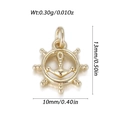 Gouden scheepsstuur en anker hanger voor sieraden, 13x10mm maatspecificatie gids - Roer en Anker Stijl (YSN185-12)