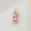 18k gold plated castle pendant with lavender enamel and dandelion relief floral design - Light Purple Dandelion (03)