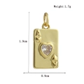 Macro shot of gold Ace of Hearts pendant with size markings and weight of 1.7g - Poker Heart A Style (03)