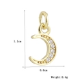 Pendente a mezzaluna placcato oro con cinque zirconi bianchi e dimensioni - Mezzaluna con Strass (24)