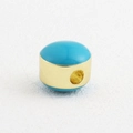 Turquoise color gemstone bead with 18k gold plated spacer for DIY jewelry making - Sky Blue Turquoise Color Bead (18)