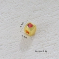 Detalle de cuenta cúbica de 4mm bañada en oro 18k con piedras de colores y 0,6g - Cubo Oro Diamante Rojo Naranja (12)