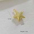 Makrofoto eines 18k vergoldeten Sternanhängers mit Maßen 2,3 x 2,0 cm für DIY-Schmuckbau - Fünfzackiger Stern Stil (05)