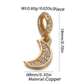 Pendentif demi-lune en cuivre plaqué or 18k avec micro-sertissage de pierres 0.6g - Croissant de Lune Pave Zirconia