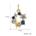 Detailed view of a gold star pendant with blue zircon stones, size 1.7cm by 1.2cm - Starburst Wreath Style (13)