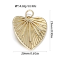 Pendentif coeur doré texture soleil, largeur 20mm, bijoux en cuivre plaqué or 18 carats - Pendentif Coeur Rayon de Soleil (29)