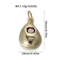 Pendentif goutte plaqué or 18k avec pierre de grenat rouge, hauteur 19mm - Goutte Dorée avec Gemme Rouge Rubis (31)