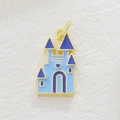 Golden castle pendant with blue enamel for DIY bracelets and necklaces jewelry - Blue Castle (02)