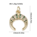Pendentif croissant plaqué or 18k serti de pierres vertes et claires, 1,20g - Croissant Pavé de Strass Vert (33)