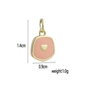 Pink enamel heart charm in 18k gold plating with dimensions 1.4cm by 0.9cm - Pink Heart (04)