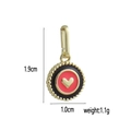 Detail view of 18k gold plated heart charm with dimensions 1.9cm height and 1.0cm width - Red Black Ring Gold Heart (10)