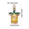 Pendentif ananas plaqué or avec gemme jaune et pierres marquises vertes élégantes - Ananas avec Gemmes Jaunes et Vertes (38)
