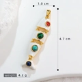 Pendentif poisson articulé doré avec incrustations de perles colorées et émail blanc - Style Amovible Articulé Blanc (22)