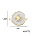 Detail showing 1.35x1.6cm 18k gold plated turtle charm dimensions and weight specifications - White Sea Turtle (15)