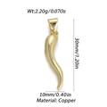 Polished copper chili pendant in golden finish with 30mm height dimension specs - Gold Chili Shape Style (21)