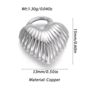 Silver heart pendant in copper with 18k gold plating and radial pleated texture - Ribbed Heart Style (04)
