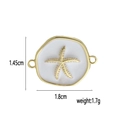 Starfish pendant connector in 18k gold plated copper with 1.45cm by 1.8cm dimensions - White Sea Star (17)