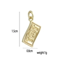 Detailed view of 18k gold plated 100 dollar bill pendant measuring 1.5cm by 0.8cm - Gold Dollar Style