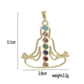 Detailed view of 18k gold plated yoga chakra pendant with dimensions and weight stats - Yoga Meditation Style