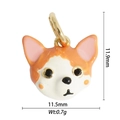 Fashionable DIY gold copper corgi dog pendant with orange and white enamel details - Corgi Dog Enamel Style (25)