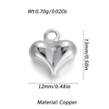 Polierter Herzanhänger aus Silber 13mm mit Öse für DIY Schmuckherstellung - Kleines Herz-Stil (10)