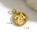 Detailweergave van de 18k vergulde luipaard hanger met nummer 24 en gedraaide touwrand - Nummer 24 Stijl
